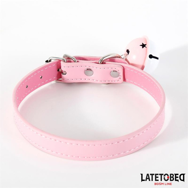 Collar con Cascabel Ajustable Rosa de Latetobed Bdsm Line | VibraZon