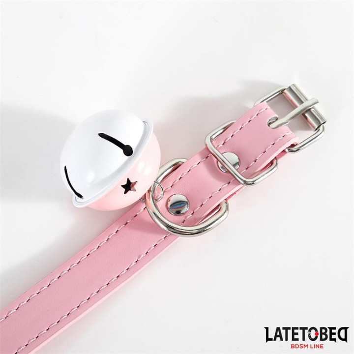 Collar con Cascabel Ajustable Rosa de Latetobed Bdsm Line | VibraZon