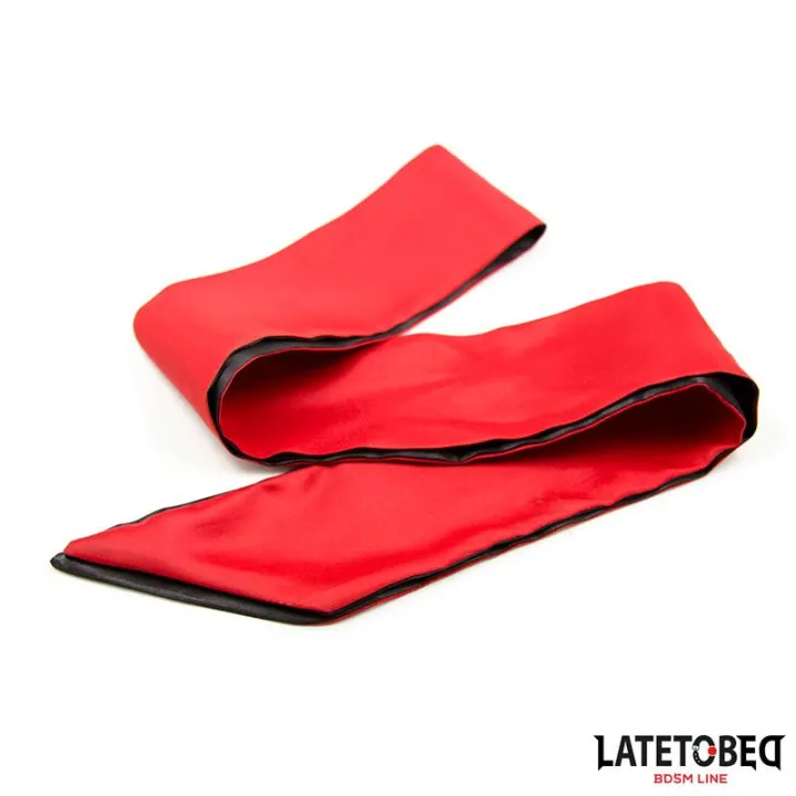 Antifaz de Satén Rojo y Negro de Latetobed Bdsm Line