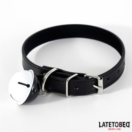 Collar con Cascabel Ajustable Negro de Latetobed Bdsm Line | VibraZon