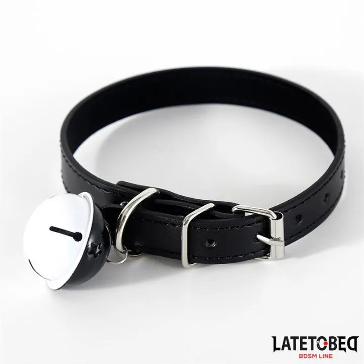 Collar con Cascabel Ajustable Negro de Latetobed Bdsm Line