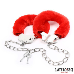 Esposas Pies Peluche Terciopelo Rojo de Latetobed Bdsm Line | VibraZon