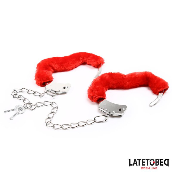 Esposas Pies Peluche Terciopelo Rojo de Latetobed Bdsm Line | VibraZon