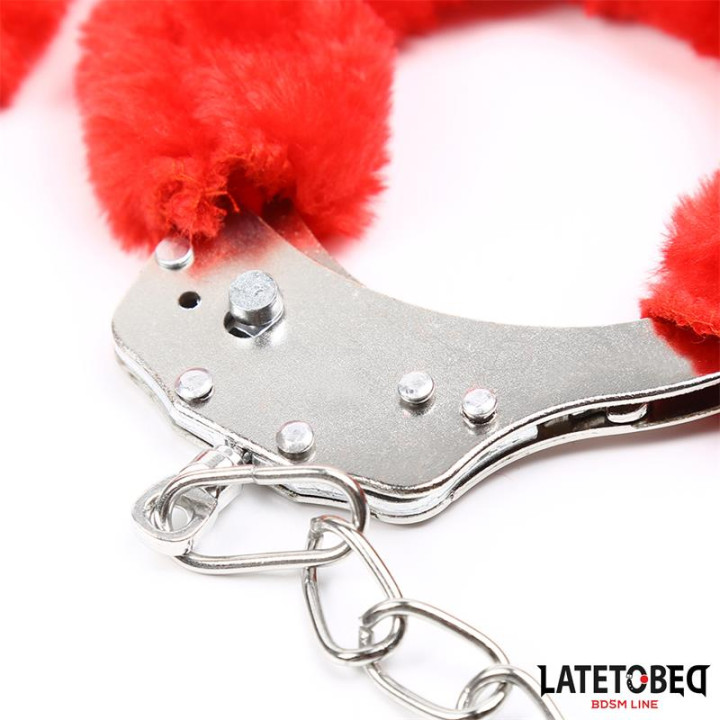 Esposas Pies Peluche Terciopelo Rojo de Latetobed Bdsm Line | VibraZon