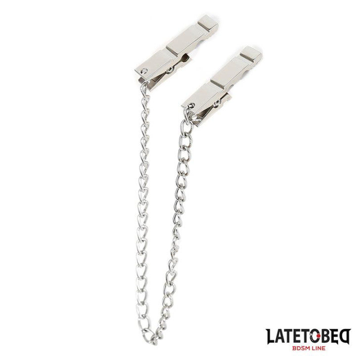 Pinzas Pezones con Cadena 40.5cm Zinc de Latetobed Bdsm Line | VibraZon