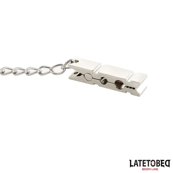 Pinzas Pezones con Cadena 40.5cm Zinc de Latetobed Bdsm Line | VibraZon