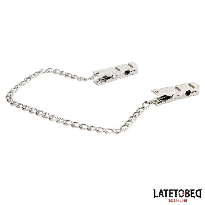 Pinzas Pezones con Cadena 40.5cm Zinc de Latetobed Bdsm Line | VibraZon