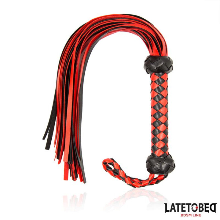 Flogger Rojo y Negro 50cm de Latetobed Bdsm Line | VibraZon