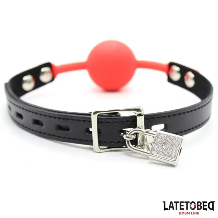 Mordaza Silicona con Candado Rojo de Latetobed Bdsm Line