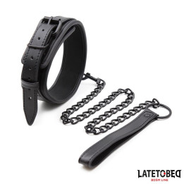 Collar y Correa Neopreno Negro de Latetobed Bdsm Line | VibraZon