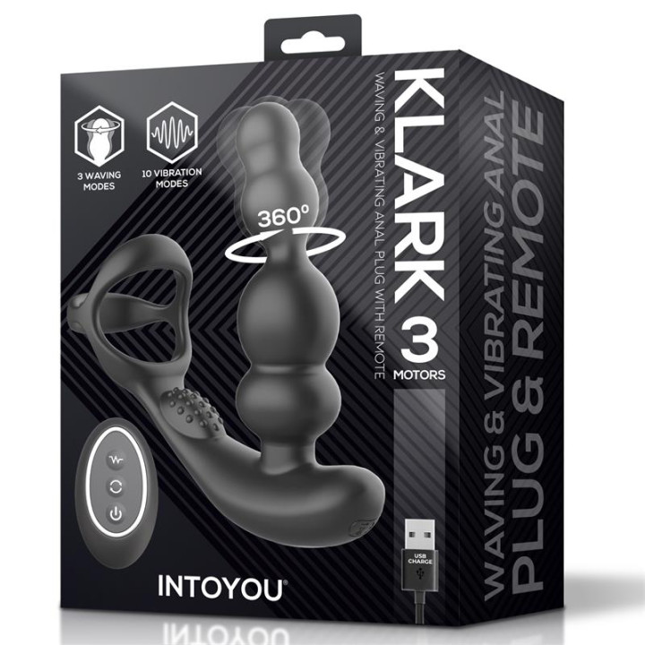 Klark Plug Anal Oscilante con Vibración y Control Remoto de Intoyou | VibraZon
