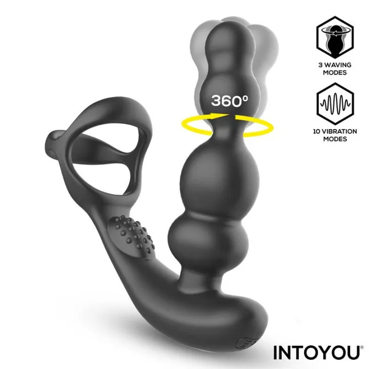 Klark Plug Anal Oscilante con Vibración y Control Remoto de Intoyou