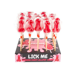 Display Piruleta Pene Cereza Efecto Calor Picante 40pcs de Secret Play | VibraZon