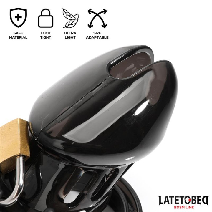 Jaula de Pene de Castidad Short Negro de Latetobed Bdsm Line | VibraZon
