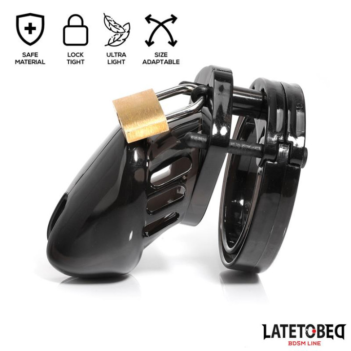 Jaula de Pene de Castidad Short Negro de Latetobed Bdsm Line | VibraZon