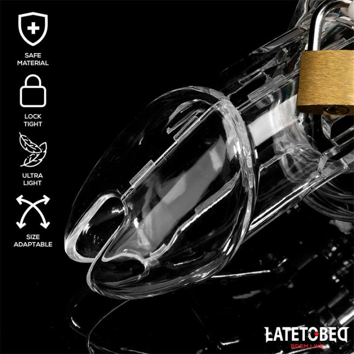 Jaula de Pene de Castidad Long Transparente de Latetobed Bdsm Line | VibraZon