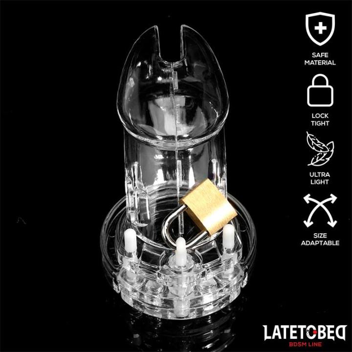 Jaula de Pene de Castidad Long Transparente de Latetobed Bdsm Line | VibraZon