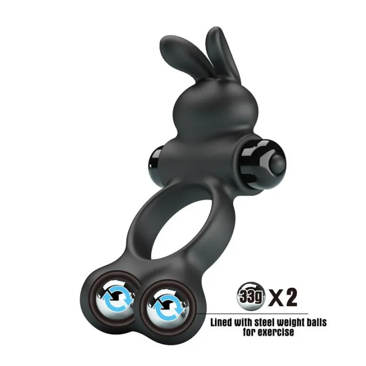 Yusuf Anillo para el Pene con Bolas de Metal 2x33gr de Prettylove