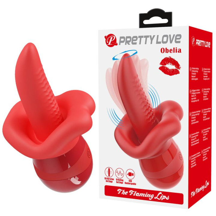 Obelia Estimulador con Vibración y Movimiento Lengua de Prettylove | VibraZon