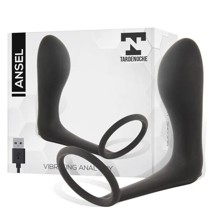 Ansel Plug Anal con Vibración y Anillo USB Silicona de Tardenoche