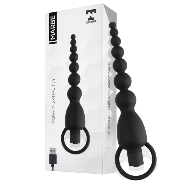 Marbe Cadena Anal con Vibración USB Silicona de Tardenoche