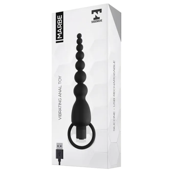 Marbe Cadena Anal con Vibración USB Silicona de Tardenoche