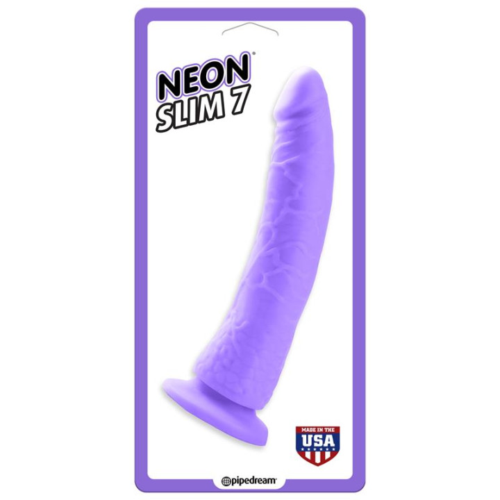 Neon Dildo Slim 7 Púrpura | VibraZon