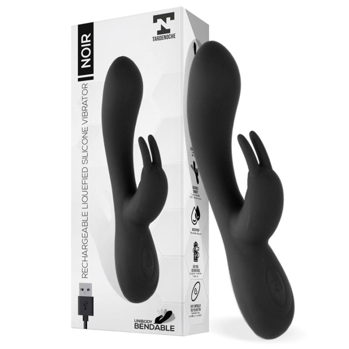 Noir Vibrador Silicona Líquida Inyectada 2 Motores USB de Tardenoche | VibraZon