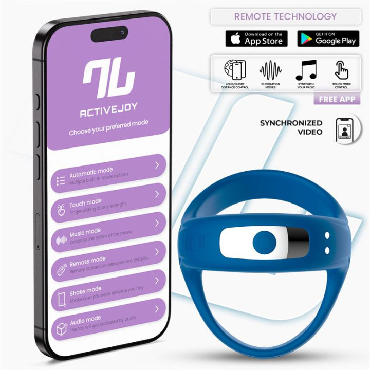 Rank Anillo Vibrador con APP Azul de Intoyou App Series | VibraZon