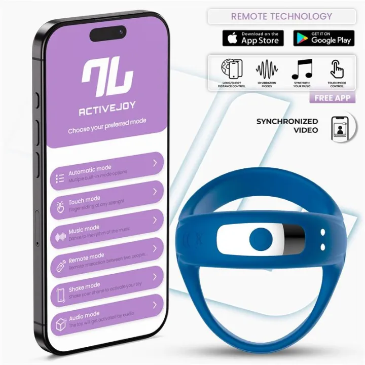 Rank Anillo Vibrador con APP Azul de Intoyou App Series