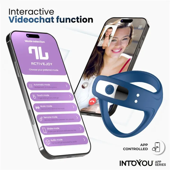 Rank Anillo Vibrador con APP Azul de Intoyou App Series