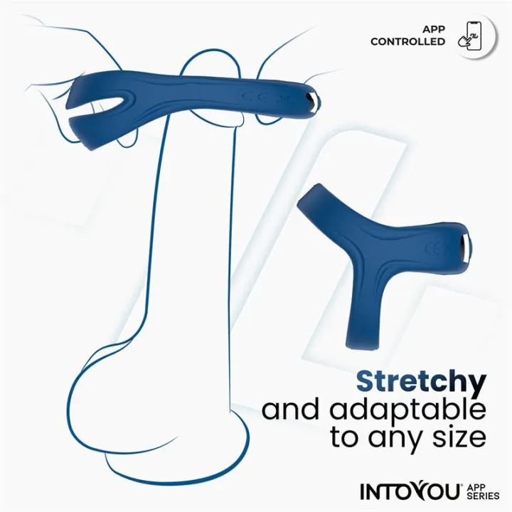 Rank Anillo Vibrador con APP Azul de Intoyou App Series