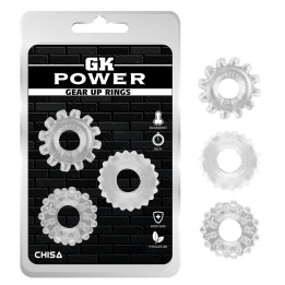 Kit 3 Anillos Pene Gear Up Transparente de Chisa | VibraZon