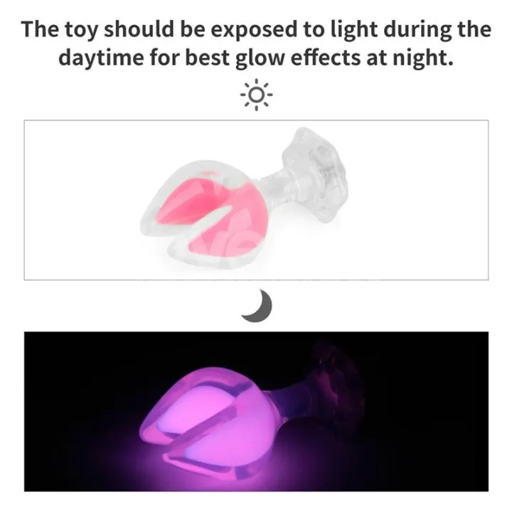 Gemoria Plug Anal Silicona Doble Punta Brilla en la Oscuridad de Lovetoy