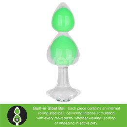 Gemoria Plug Anal Silicona Bola Interna Acero Brilla en la Oscuridad de Lovetoy | VibraZon