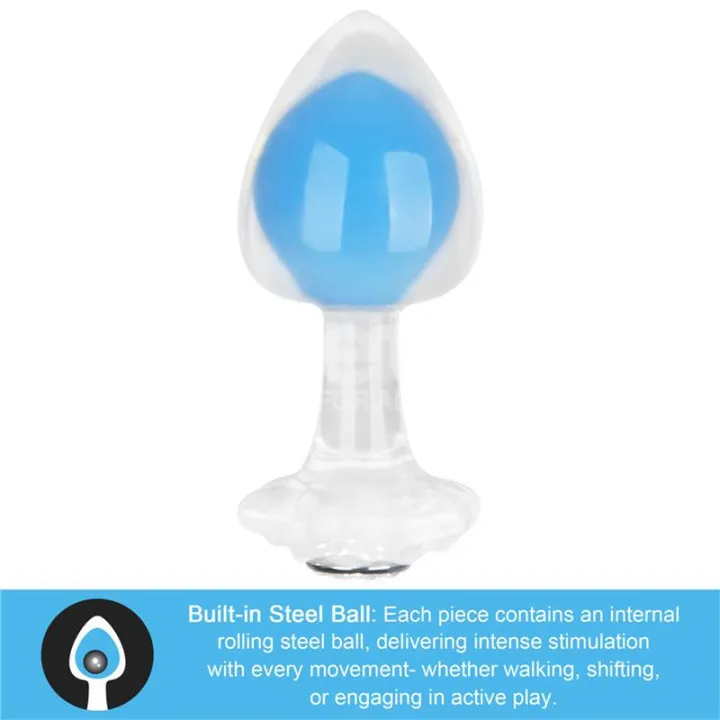Gemoria Plug Anal Silicona Bola Interna Acero Brilla en la Oscuridad de Lovetoy
