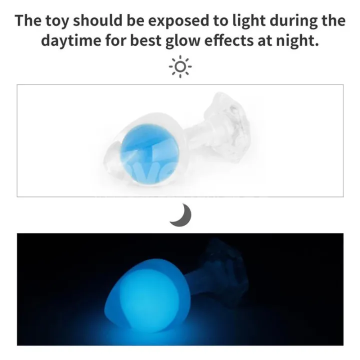 Gemoria Plug Anal Silicona Bola Interna Acero Brilla en la Oscuridad de Lovetoy