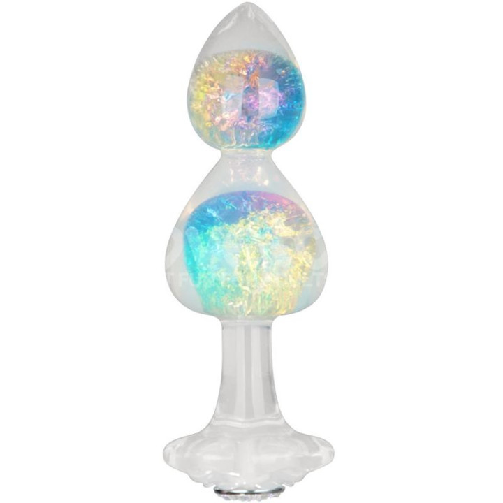 Gemoria Plug Anal de Silicona con Centro de Cristal Multicolor de Lovetoy | VibraZon