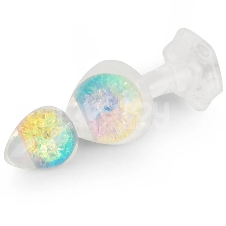 Gemoria Plug Anal de Silicona con Centro de Cristal Multicolor de Lovetoy