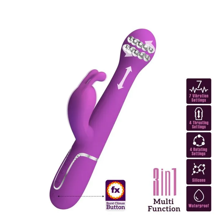 Dejon Vibrador con Thrusting y Rotación Twinkled de Prettylove