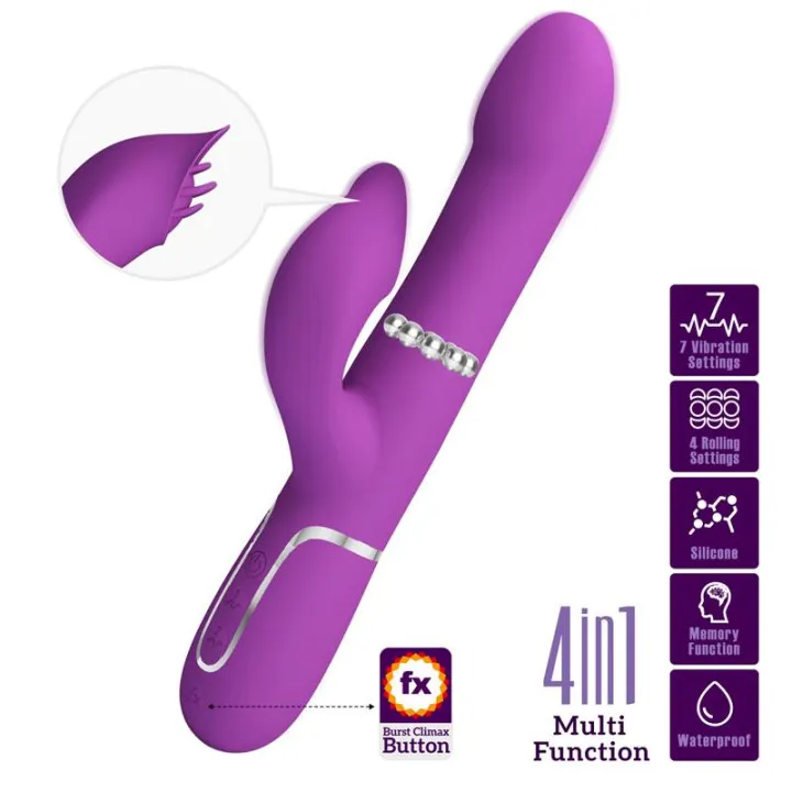 Zalin Vibrador con Bolas Rotatorias y Lengua de Prettylove