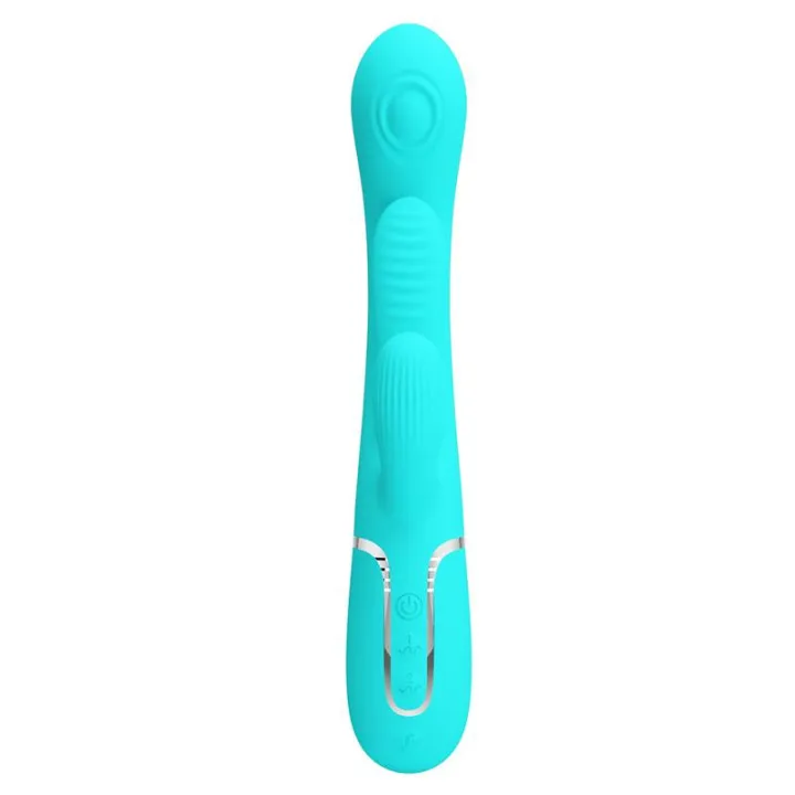 Shania Vibrador con Lengua y Thumping Turquesa de Prettylove