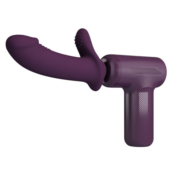 Dj Scholar Pistola de Masaje con Dildo Funcion Empuje Púrpura de Prettylove | VibraZon
