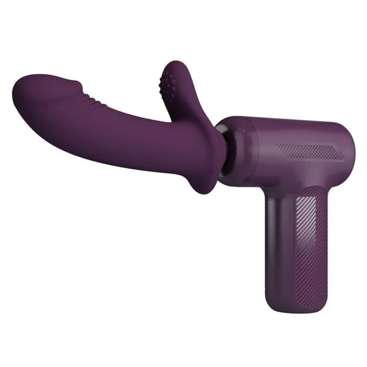 Dj Scholar Pistola de Masaje con Dildo Funcion Empuje Púrpura de Prettylove