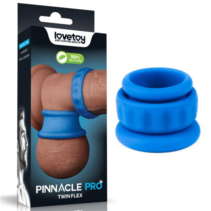 Pinnacle Pro Twin Flex Stretcher Anillo Doble para el Pene de Lovetoy | VibraZon