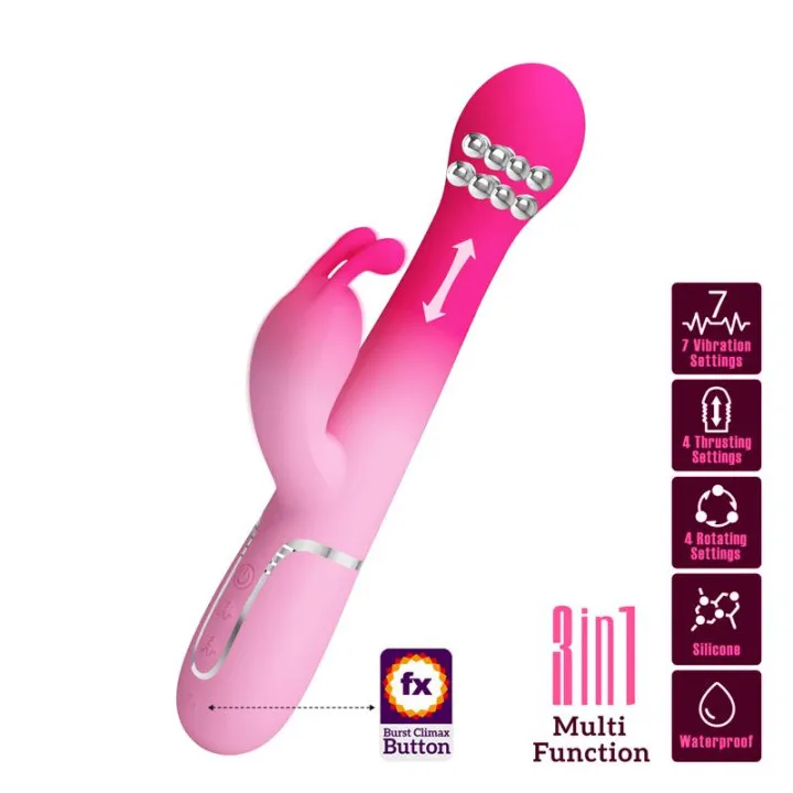 Dejon Vibrador con Thrusting y Bolas Rotatorias de Prettylove
