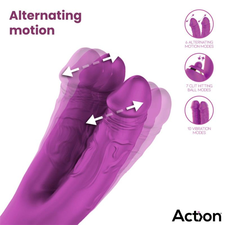 Nico Vibrador con Dildos Alternantes y Bola Percutora 4 Motores de Action | VibraZon