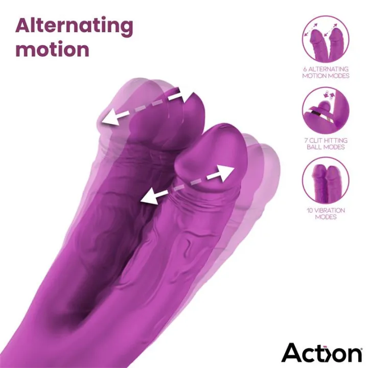 Nico Vibrador con Dildos Alternantes y Bola Percutora 4 Motores de Action
