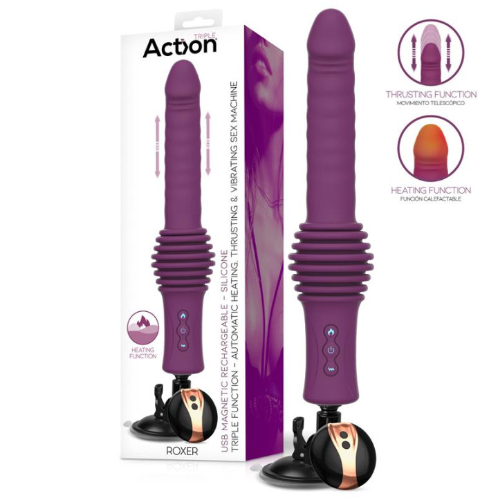 Roxer Sex Machine con Vibración, Thrusting, Efecto Calor y Control Remoto de Action | VibraZon