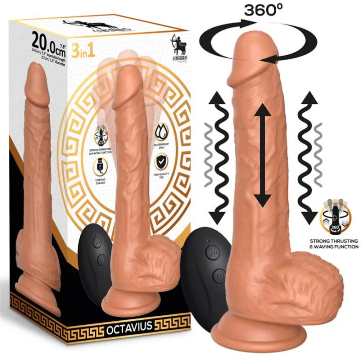 Octavius Dildo con Vibración, Thrusting y Waving 360º 7.8 - 20 cm de Centauro